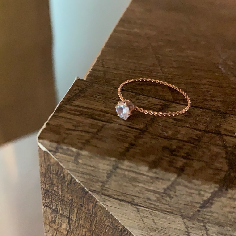 Rose gold colored dainty ring